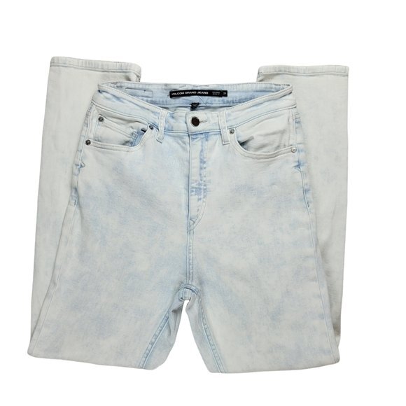 Volcom Girlfriend Ankle Fit High-Rise Jeans, Bleached, 29, Good Used Condition - Picture 5 of 14